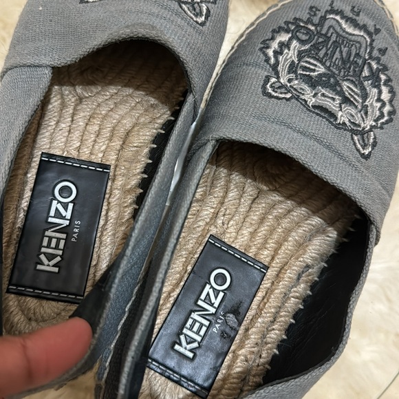 Kenzo Paris Gray Tiger Embroidered Linen Espadrille/Loafer - Picture 10 of 11